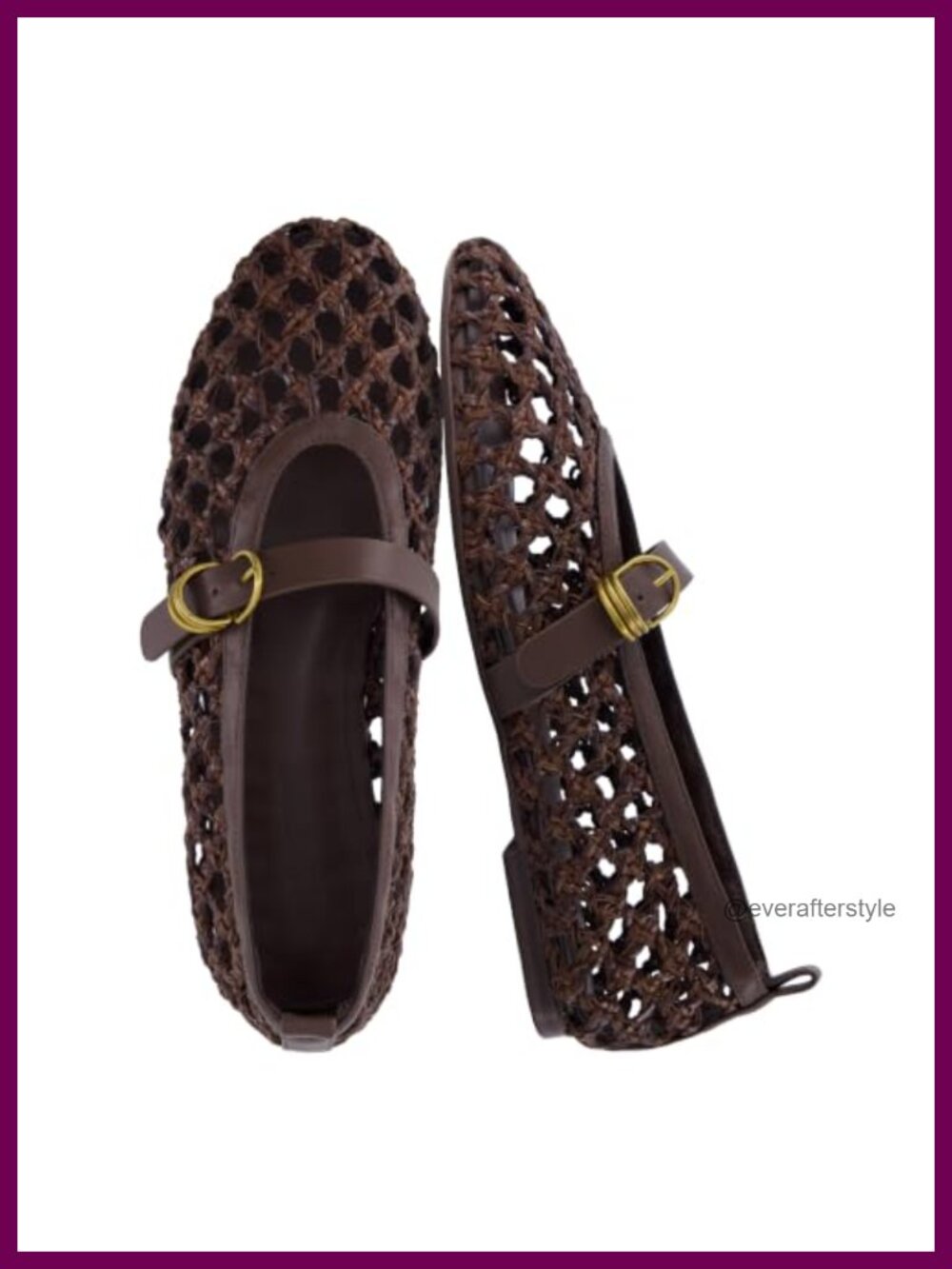 Wendy Woven Mary Jane Flats Memory Foam Faux Leather Almond Toe